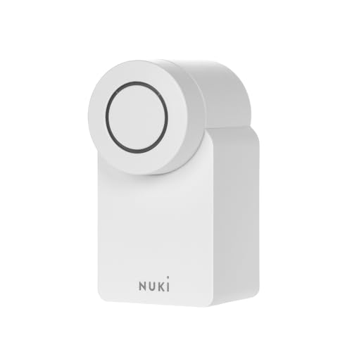 Nuki Smart Lock 3.0, smartes Türschloss für schlüssellosen Zutritt ohne Umbau, nachrüstbares elektronisches Türschloss, AV-TEST-zertifiziert, weiß