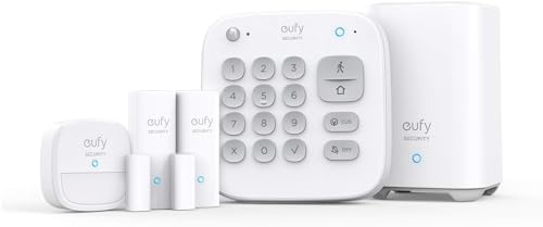 eufy Security 5-teiliges Smart Home Set, Sicherheitssystem mit Bewegungssensor, 2 Diebstahl-Sensoren, Alarmsystem, mit App, kompatibel mit eufyCam, Steuert andere HomeBase Überwachungsgeräte