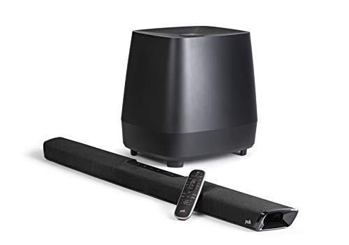 Polk Audio MagniFi 2 Heimkino-System, TV Soundbar mit Subwoofer, 5.1 Dolby Digital Decoding, DTS, Bluetooth, WLAN, Google Chromecast, HDMI ARC, 4K HDR, AUX, optischer Eingang