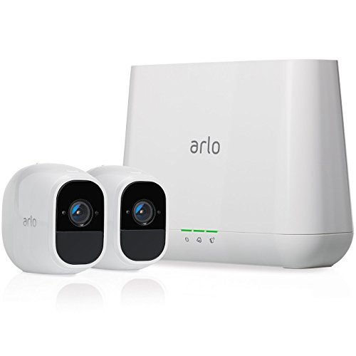 Arlo Pro2 Überwachungskamera & Alarmanlage, 1080p HD, 2er Set, kabellos, Aussen, Bewegungsmelder, Nachtsicht, 130 Grad Blickwinkel, Smart Home,WLAN, 2-Wege Audio, wetterfest, VMS4230P