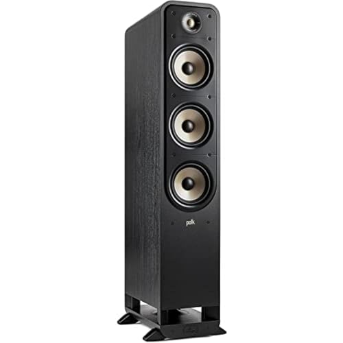 Polk Audio Signature Elite ES55 hochauflösender HiFi Standlautsprecher fürs Heimkino, Hi-Res Zertifiziert, kompatibel mit Dolby Atmos und DTS:X (1 Stück), Schwarz, SIGS55ELBK