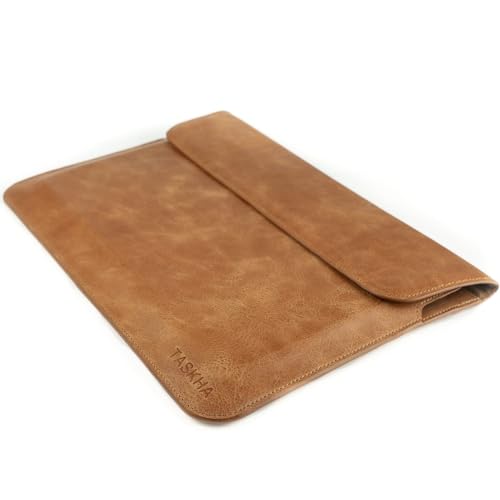 Taskha MacBook Hülle [Echtleder] 2024 MacBook 15 Zoll, Air M1 Pro | Laptoptasche Leder Laptop Zubehör Laptophülle Hülle Case Tasche Sleeve Bag Notebook | Braun | Jetzt Unikat bestellen!