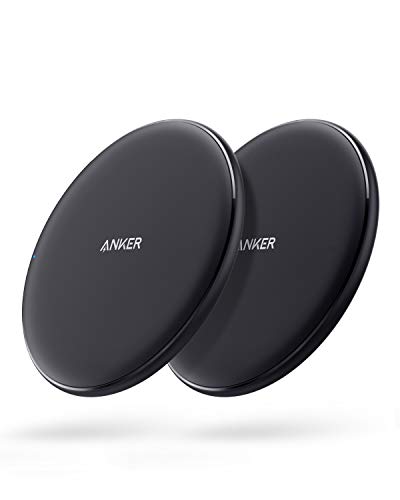 Anker 10W Max kabelloses Ladepad, Zwei Kabellose 7.5W Ladegeräte, Qi-Zertifiziert, 7.5W für iPhone 12/11/SE 2020, 10W für Galaxy S22 S21 S20 S10, Note 10 Note 9 usw. (Netzteil Nicht inklusive)