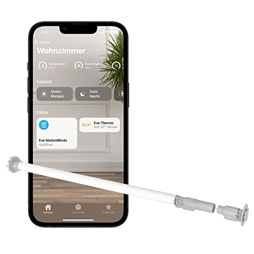 Eve MotionBlinds Upgrade Kit für Rollos (Apple Home) – Motor zum Nachrüsten bestehender Rollos im Innenraum, Zeitpläne, keine Bridge nötig, Bluetooth/Thread