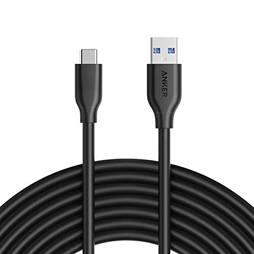 Anker Powerline 300cm USB auf USB C 3.0 Kabel, USB-C mit 56k Ohm Pull-Up Widerstand für USB Type C Geräte: iPhone 16/15, Galaxy Note 20/Note 10/S10+/S10, Huawei, LG V30, Smartphone usw. (Schwarz)