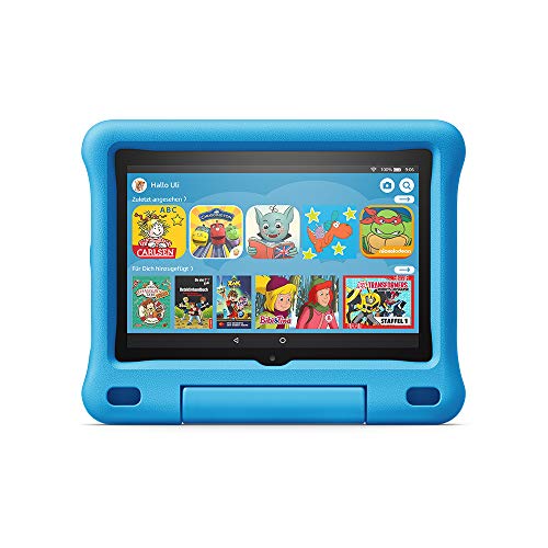 Fire HD 8 Kids-Tablet | Ab dem Vorschulalter | 8-Zoll-HD-Display, 32 GB, blaue kindgerechte Hülle (2020). In Deutschland nicht erhältlich.